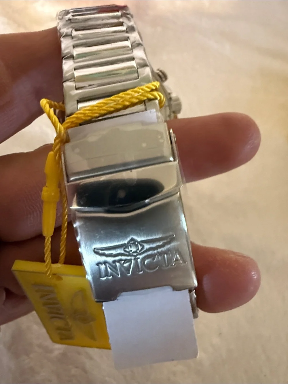 Invicta Red Dial Silver-Tone Chronograph Watch
